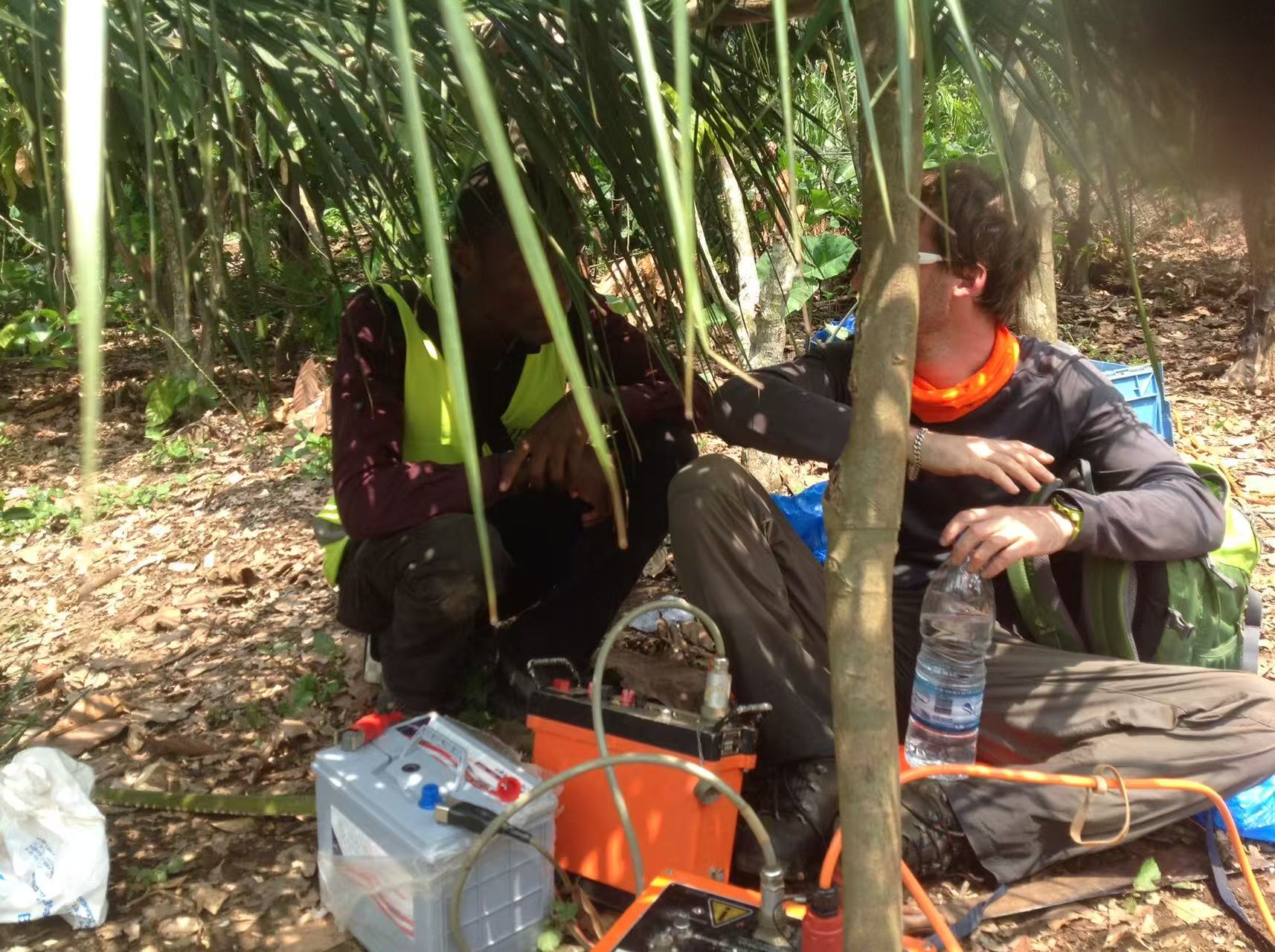 ERT equipment setup in the field