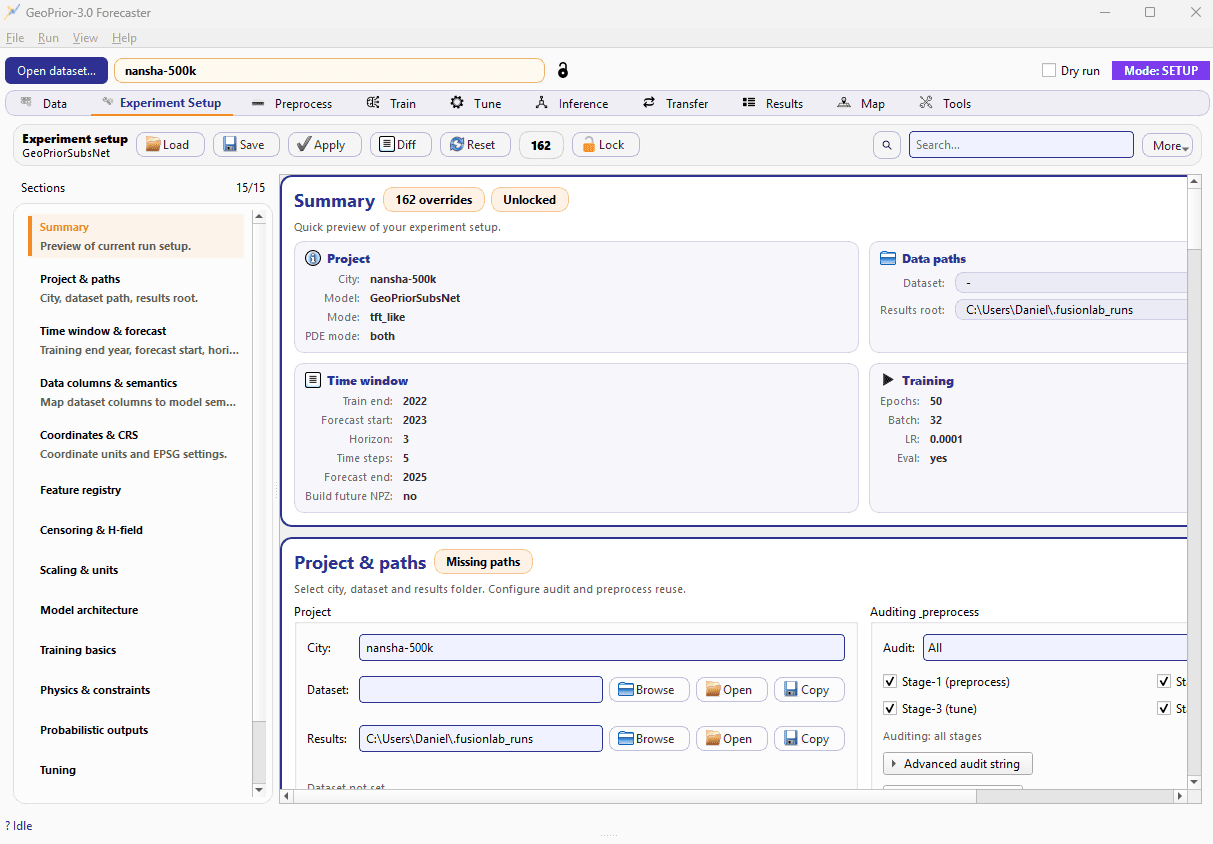 GeoPrior-3.0 Forecaster interface