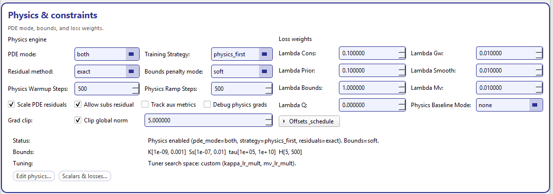 Physics constraints